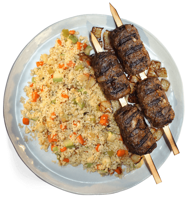 קבב ובורגול ירקות